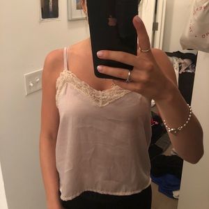 Pink silky Brandy top